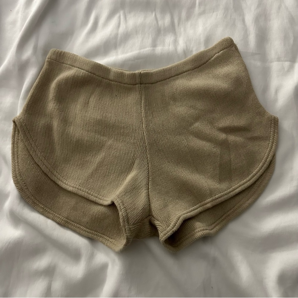 Tan Knit Shorts